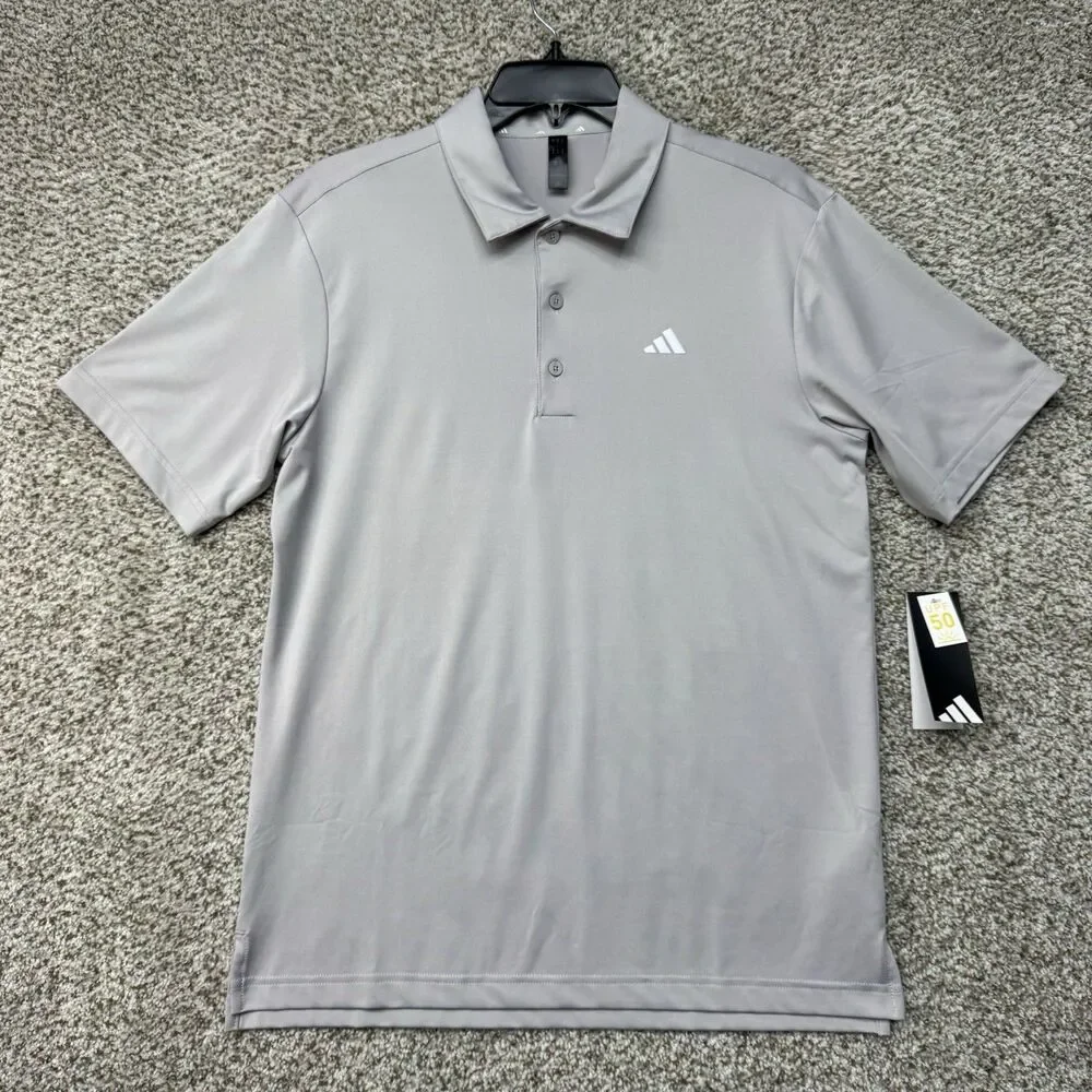 Adidas Polo Shirt Men Small Gray Ultimate Performance Stretch Golf New With Tags